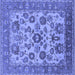 Square Oriental Blue Industrial Rug, urb1677blu