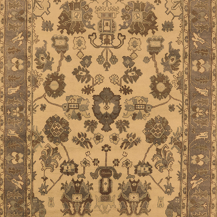 Machine Washable Oriental Brown Industrial Rug, wshurb1677brn