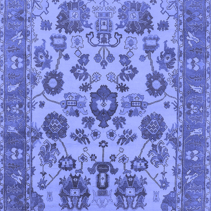 Machine Washable Oriental Blue Industrial Rug, wshurb1677blu
