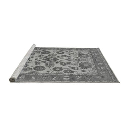 Sideview of Machine Washable Oriental Gray Industrial Rug, wshurb1677gry