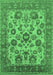 Machine Washable Oriental Emerald Green Industrial Area Rugs, wshurb1677emgrn