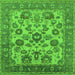 Square Oriental Green Industrial Rug, urb1677grn