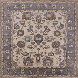 Square Mid-Century Modern Rosy Purple Oriental Rug, urb1677