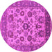 Round Oriental Pink Industrial Rug, urb1677pnk