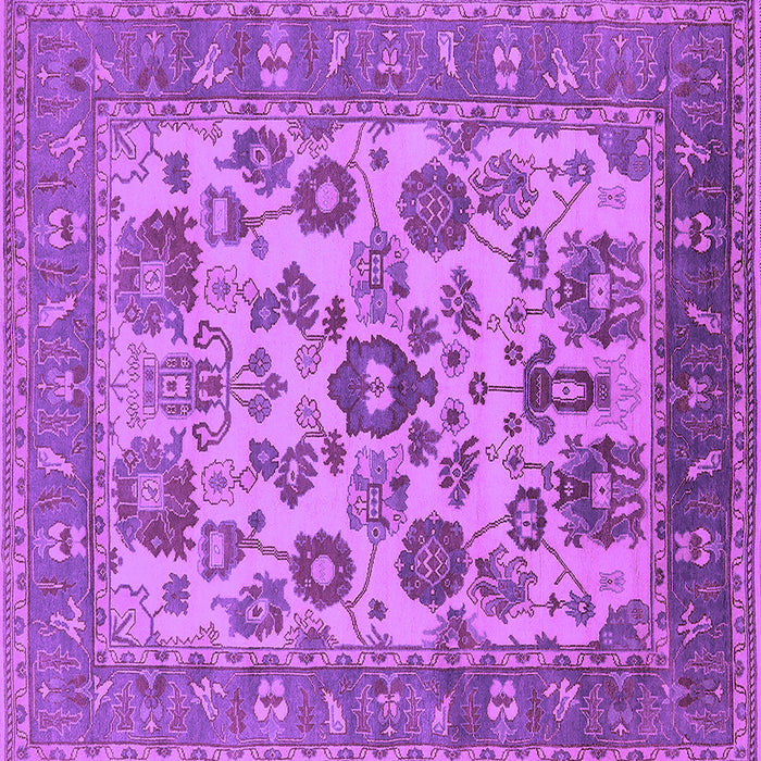 Square Machine Washable Oriental Purple Industrial Area Rugs, wshurb1677pur
