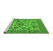 Sideview of Machine Washable Oriental Green Industrial Area Rugs, wshurb1677grn