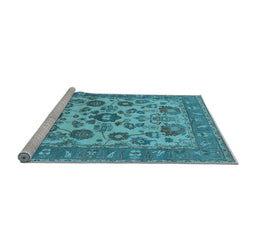 Sideview of Machine Washable Oriental Light Blue Industrial Rug, wshurb1677lblu