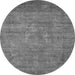 Round Oriental Gray Industrial Rug, urb1678gry