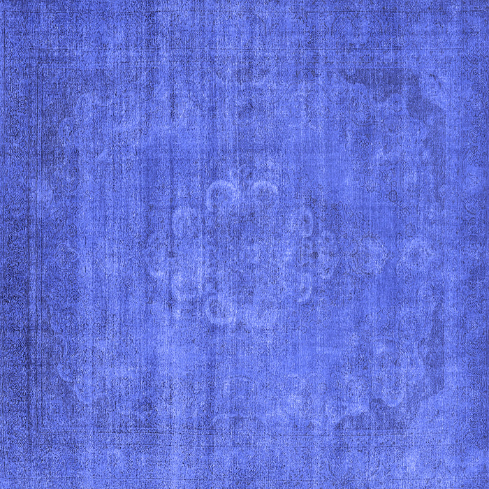 Square Machine Washable Oriental Blue Industrial Rug, wshurb1678blu