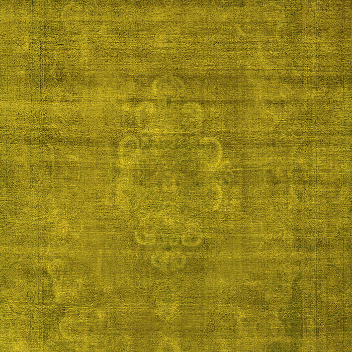 Machine Washable Oriental Yellow Industrial Rug, wshurb1678yw