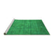 Sideview of Machine Washable Oriental Green Industrial Area Rugs, wshurb1678grn