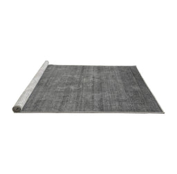 Sideview of Machine Washable Oriental Gray Industrial Rug, wshurb1678gry