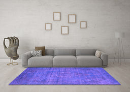 Machine Washable Oriental Purple Industrial Area Rugs in a Living Room, wshurb1678pur