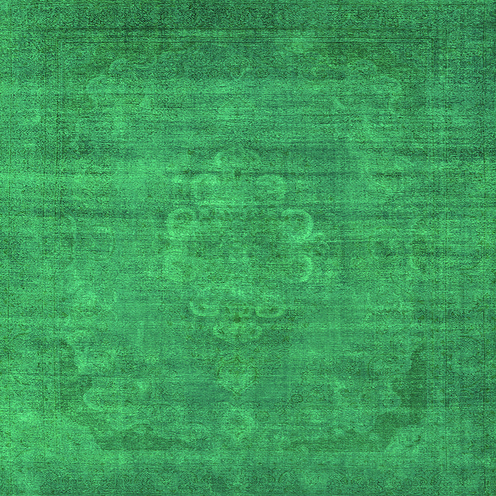 Square Oriental Green Industrial Rug, urb1678grn