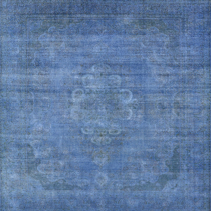 Square Machine Washable Industrial Modern Iceberg Blue Rug, wshurb1678