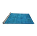 Sideview of Machine Washable Oriental Light Blue Industrial Rug, wshurb1678lblu