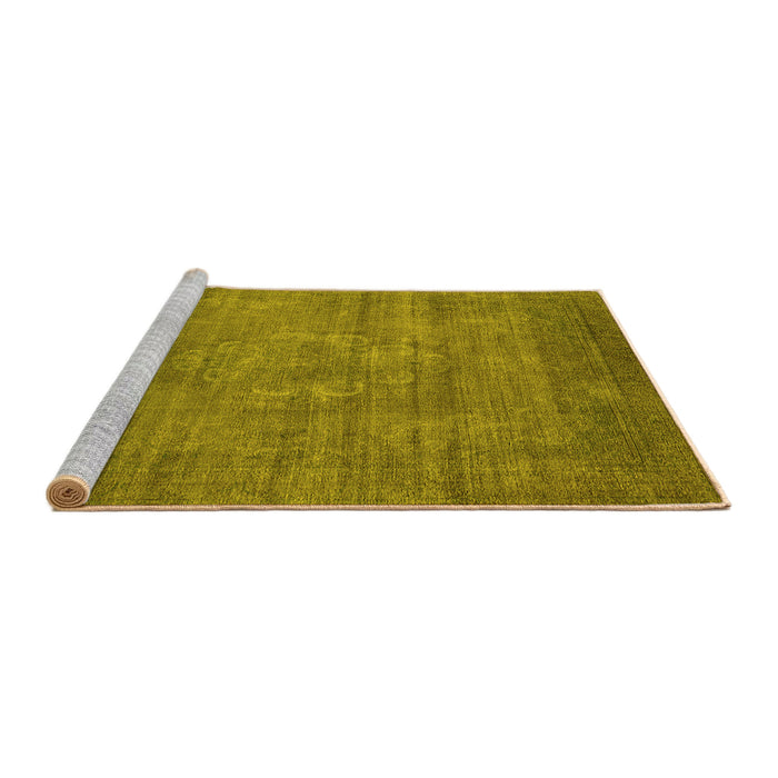 Sideview of Machine Washable Oriental Yellow Industrial Rug, wshurb1678yw