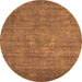 Round Oriental Orange Industrial Rug, urb1678org