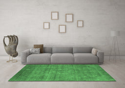 Machine Washable Oriental Emerald Green Industrial Area Rugs in a Living Room,, wshurb1678emgrn