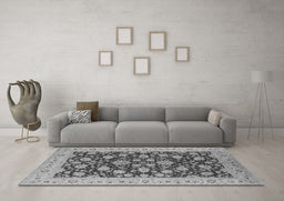 Machine Washable Oriental Gray Industrial Rug in a Living Room,, wshurb1679gry