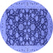 Round Oriental Blue Industrial Rug, urb1679blu