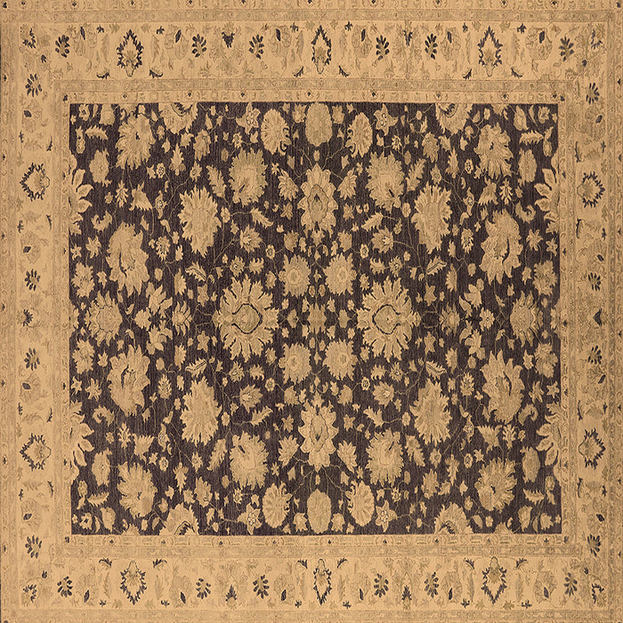 Square Oriental Brown Industrial Rug, urb1679brn
