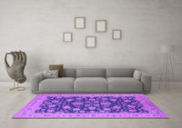 Machine Washable Oriental Purple Industrial Rug, wshurb1679pur