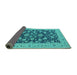 Sideview of Oriental Turquoise Industrial Rug, urb1679turq