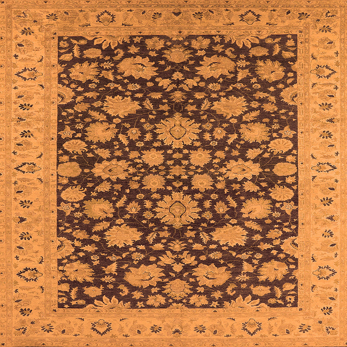 Square Oriental Orange Industrial Rug, urb1679org