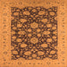 Square Oriental Orange Industrial Rug, urb1679org