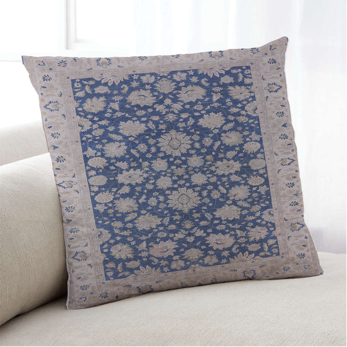 Lifestyle Image of Mid-Century Modern Urban Square Silver Pink Throw Pillow, 18 inch by 18 inch, pwurb1679