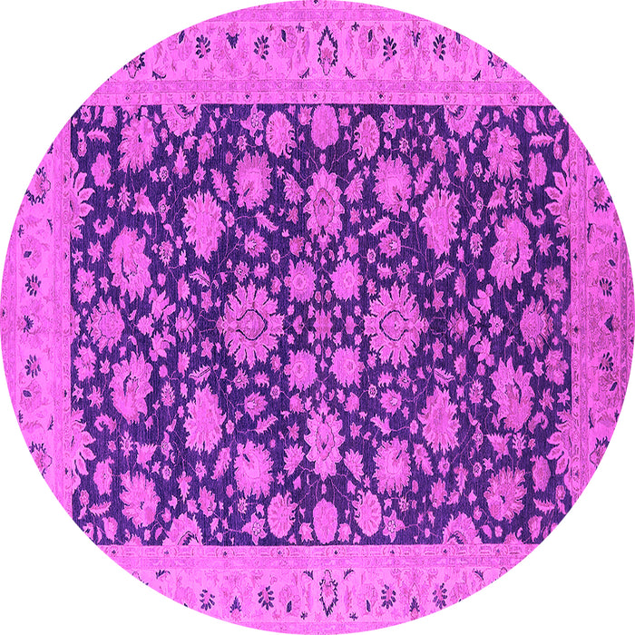 Round Oriental Pink Industrial Rug, urb1679pnk