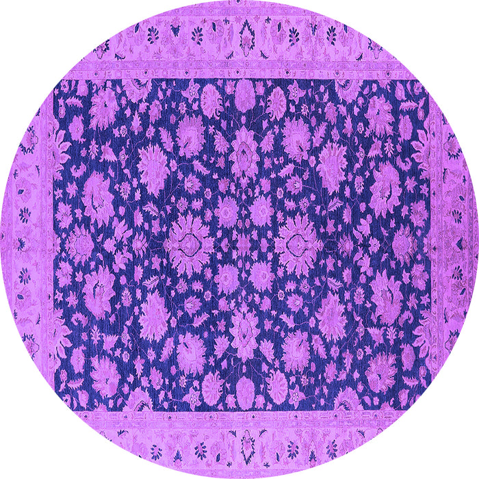 Round Machine Washable Oriental Purple Industrial Area Rugs, wshurb1679pur