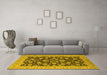 Machine Washable Oriental Yellow Industrial Rug in a Living Room, wshurb1679yw