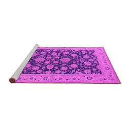 Sideview of Machine Washable Oriental Pink Industrial Rug, wshurb1679pnk