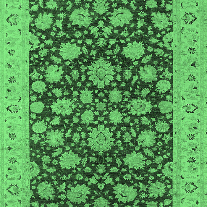 Machine Washable Oriental Emerald Green Industrial Area Rugs, wshurb1679emgrn