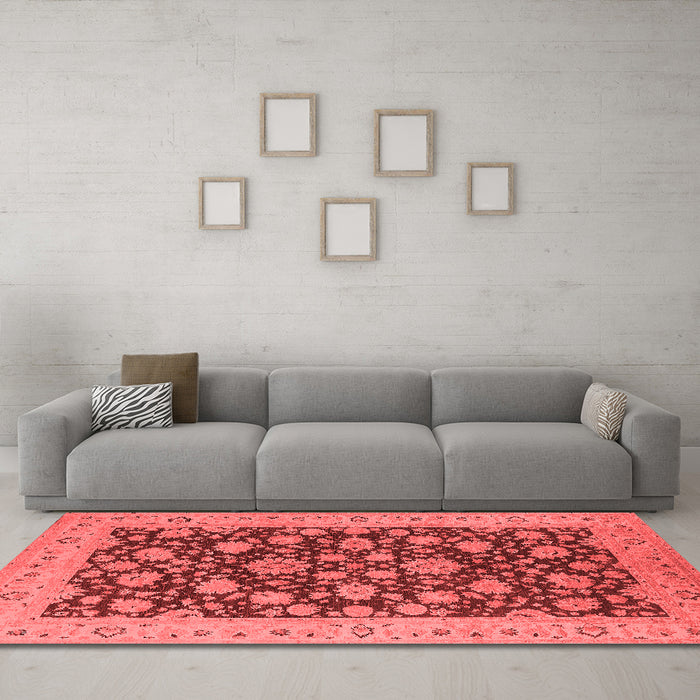 Industrial Red Washable Rugs
