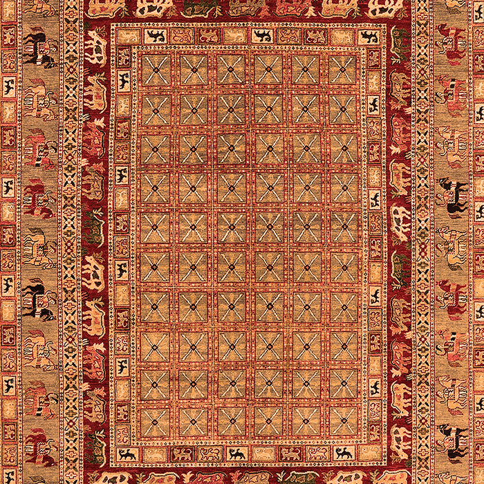 Machine Washable Oriental Orange Industrial Area Rugs, wshurb1680org