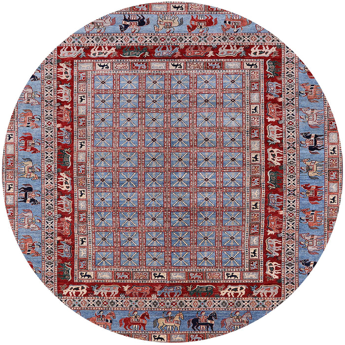 Round Mid-Century Modern Dark Gray Oriental Rug, urb1680