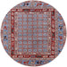 Round Mid-Century Modern Dark Gray Oriental Rug, urb1680