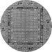 Round Oriental Gray Industrial Rug, urb1680gry