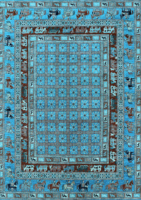 Oriental Light Blue Industrial Rug, urb1680lblu