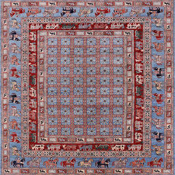 Square Machine Washable Industrial Modern Dark Gray Rug, wshurb1680