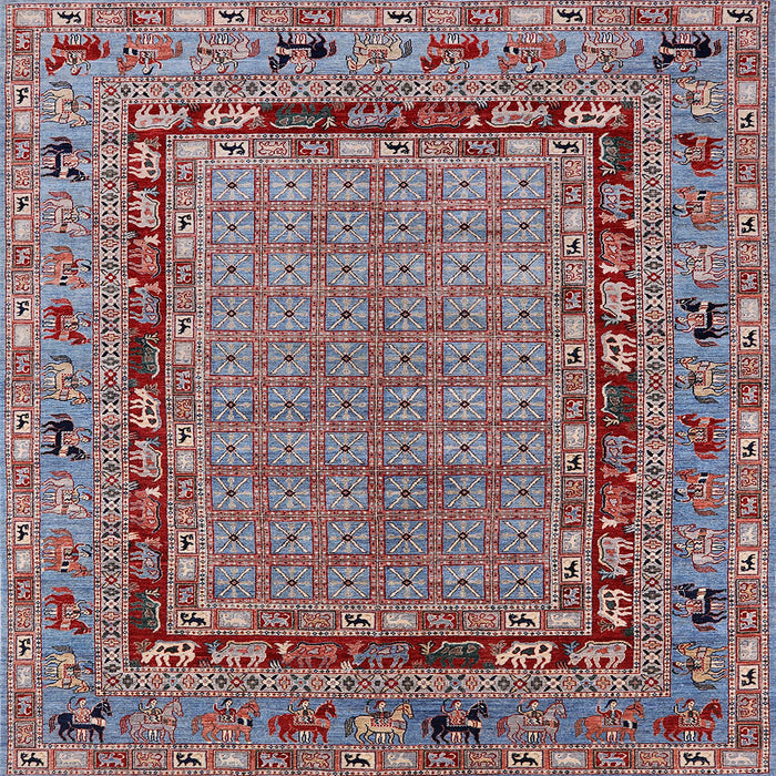 Square Machine Washable Industrial Modern Dark Gray Rug, wshurb1680