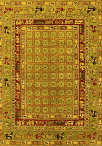 Oriental Yellow Industrial Rug, urb1680yw