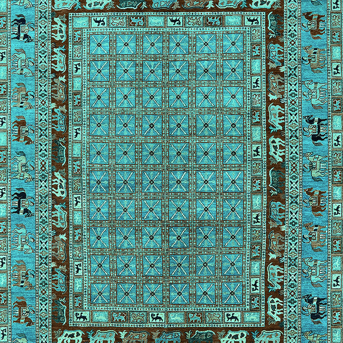 Machine Washable Oriental Turquoise Industrial Area Rugs, wshurb1680turq