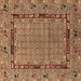 Square Oriental Brown Industrial Rug, urb1680brn