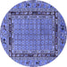 Round Oriental Blue Industrial Rug, urb1680blu