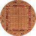 Round Oriental Orange Industrial Rug, urb1680org