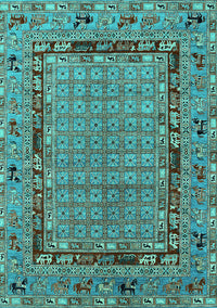 Oriental Turquoise Industrial Rug, urb1680turq